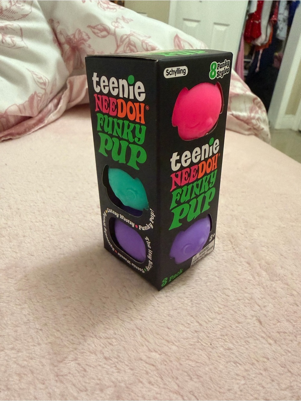 Teenie Needoh Funky Pup 3 Pack (Pink, Blue & Purple)